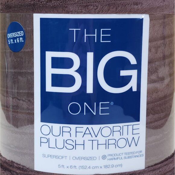The Big One Oversized Plush Throw Blanket 5'x6' Super Soft Cozy Chocolate Brown - Picture 2 of 9